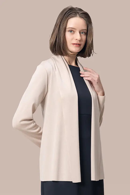 【洗えるニット】ラインジャケットカーディガン