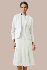 White Lamé Tweed Ceremony Suit Set