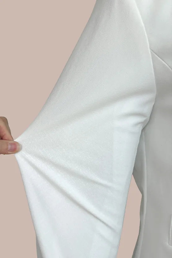 【ストレッチジャカード】ノーカラーショート丈ジャケット