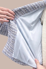 【ブークレーツイード】ノーカラーショート丈ジャケット