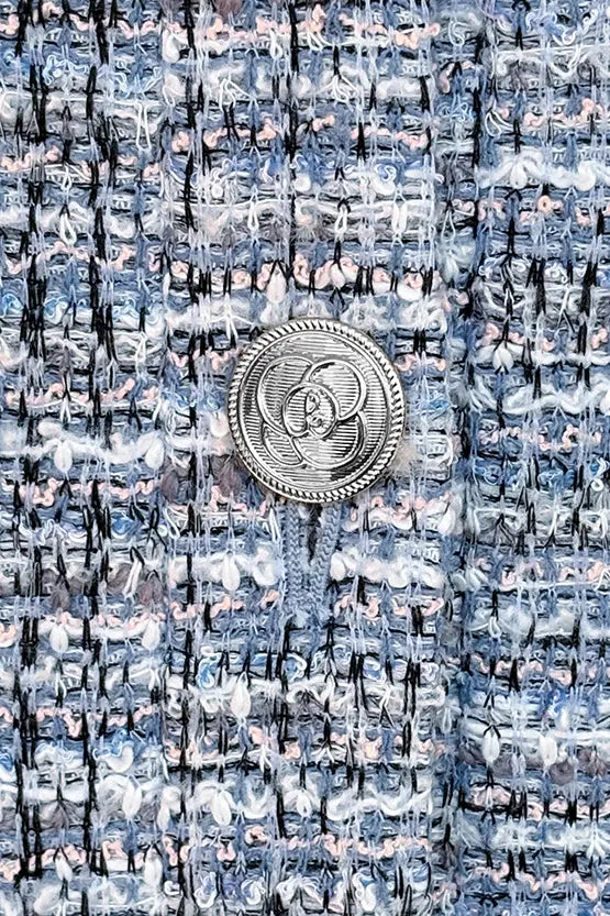 【ブークレーツイード】ノーカラーショート丈ジャケット