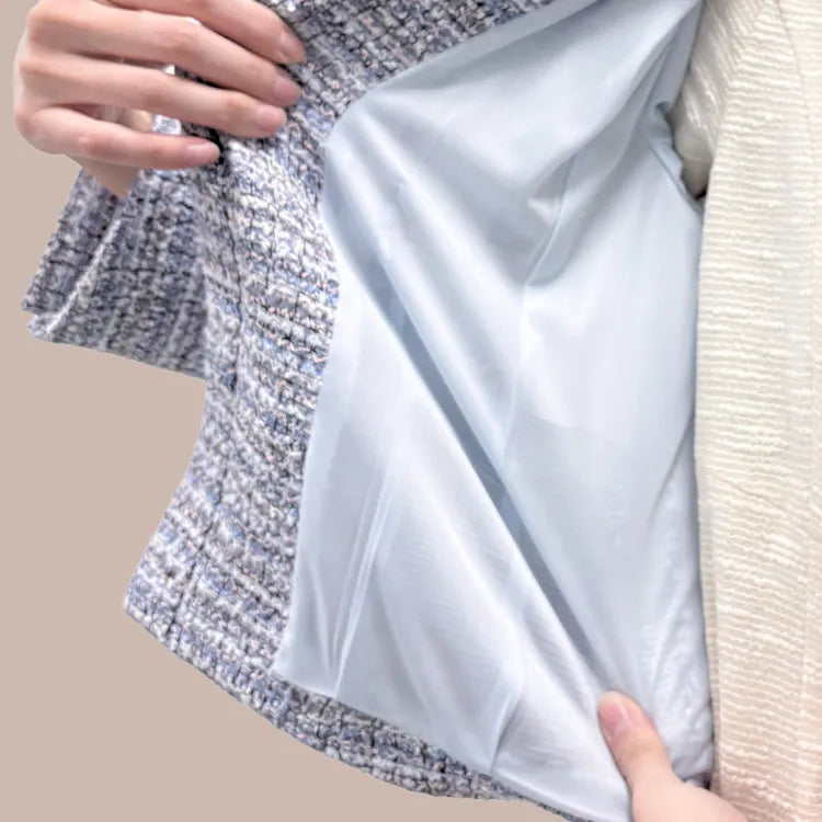 裏地も糸もストレッチするから動きやすく肩こり知らず