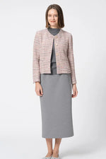 Boucle Tweed: Collarless Short Jacket