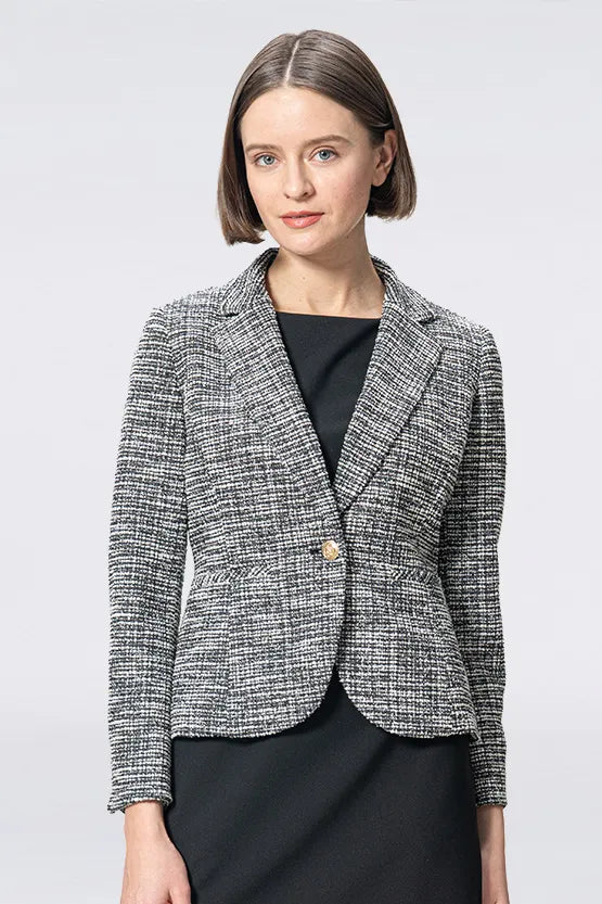 Stretch Lame Tweed:Tailored Jacket