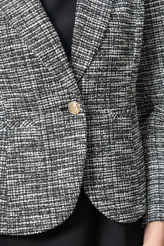 Stretch Lame Tweed:Tailored Jacket