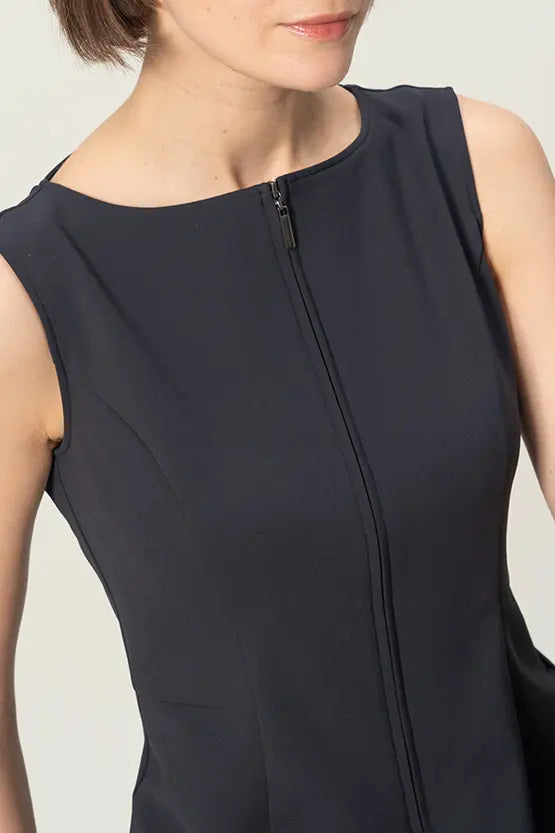 【アクティブクール】Aラインフロントジップロングワンピース