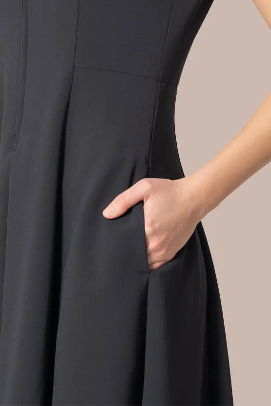 【アクティブクール】Aラインフロントジップロングワンピース