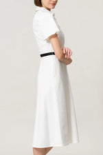 Stretch Sucker: Stretch Seersucker Bow-Tie Shirt Dress