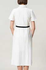 Stretch Sucker: Stretch Seersucker Bow-Tie Shirt Dress