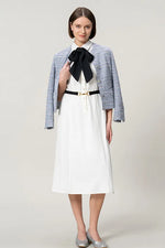 Stretch Sucker: Stretch Seersucker Bow-Tie Shirt Dress