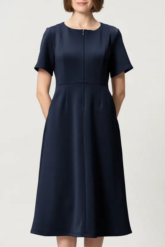 【宇宙素材】Aラインフロントジップワンピース