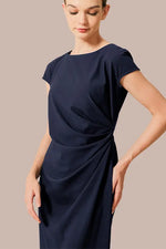 【コットン混 接触冷感】サッシュ付きTドレス