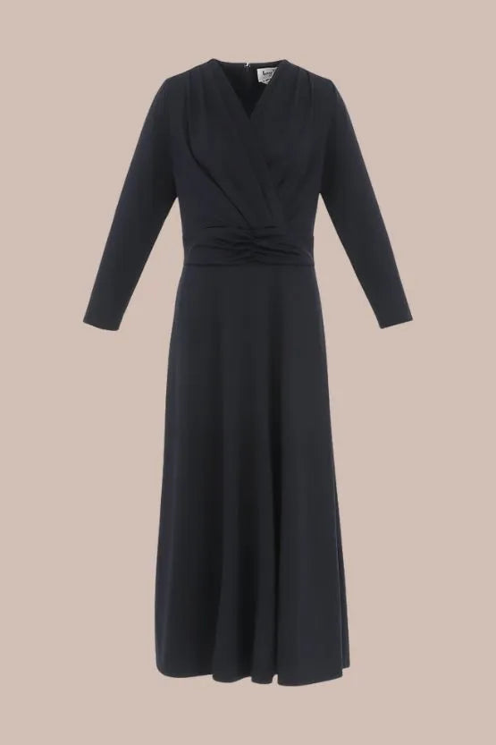 Stretch Jersey:Navy Long Marilyn Dress