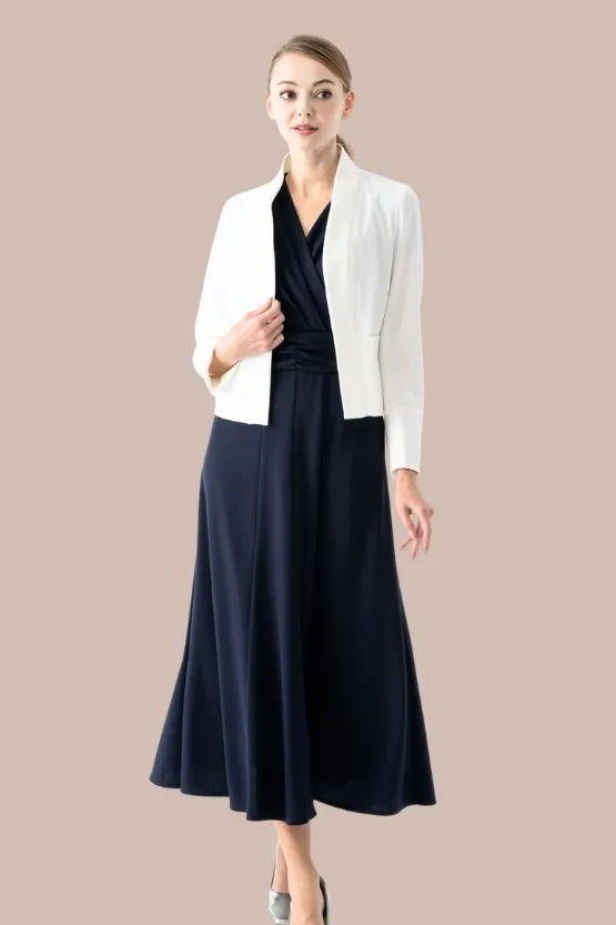 Stretch Jersey:Navy Long Marilyn Dress