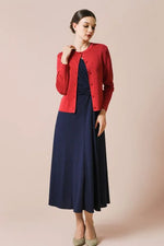 Stretch Jersey:Navy Long Marilyn Dress