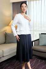 Stretch Jersey:Navy Long Marilyn Dress