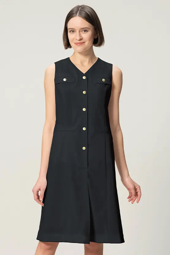 【クールテックジャージー】フロントボタンワンピース
