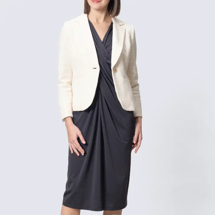Sculpted silhouette characteristic of luxury brands, accentuating your natural beauty