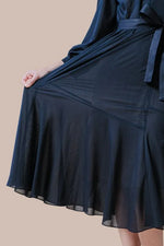 【ストレッチシフォン】ロングマーメイドワンピース