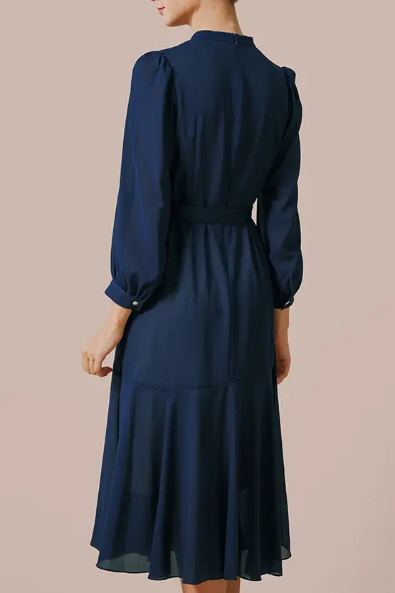 【ストレッチシフォン】ロングマーメイドワンピース