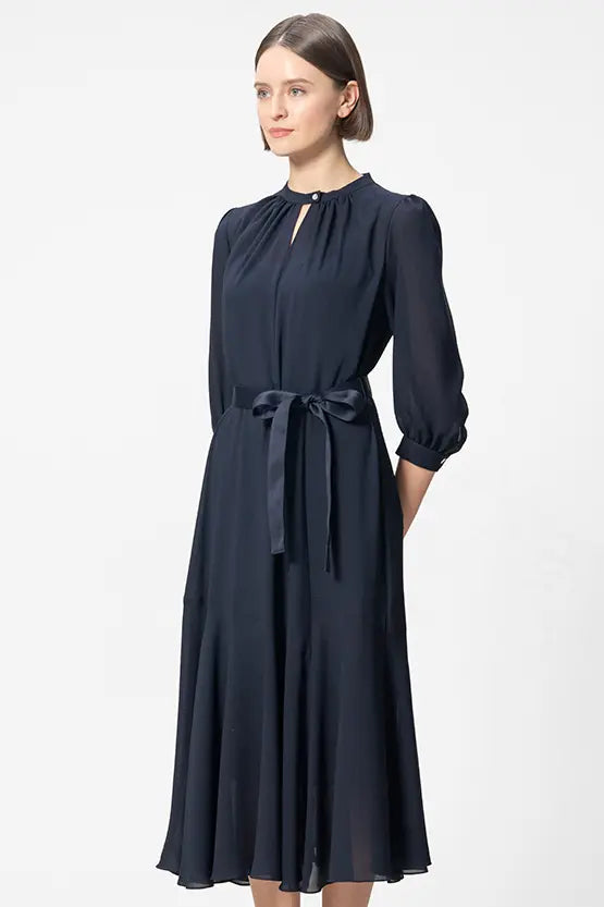 【ストレッチシフォン】ロングマーメイドワンピース