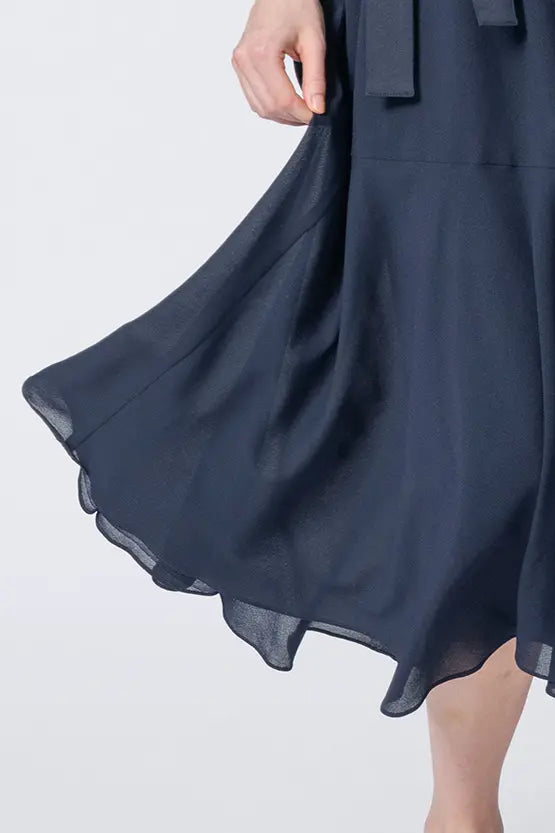 【ストレッチシフォン】ロングマーメイドワンピース