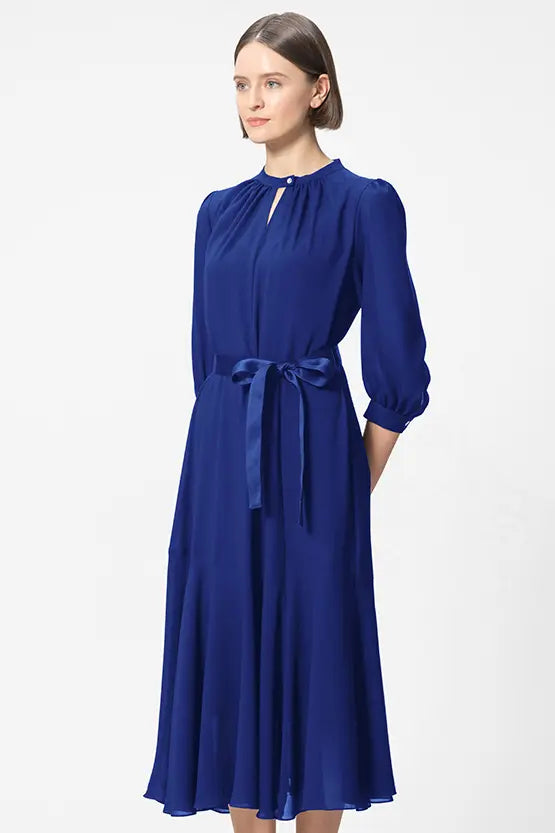 【ストレッチシフォン】ロングマーメイドワンピース