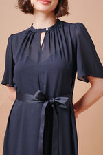 【ストレッチシフォン】ロングマーメイドワンピース