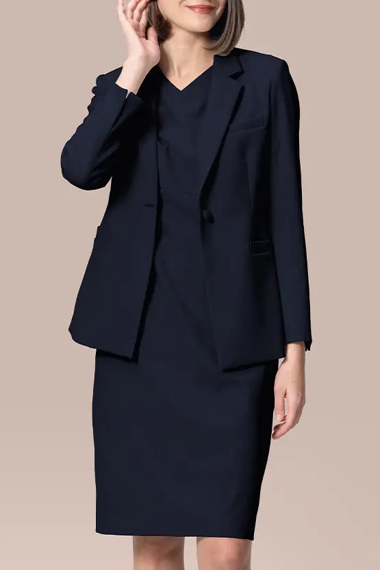 【スマートストレッチ】 Vネックエッシェンシャルワンピース