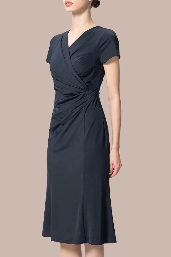 Ice Jersey Gathered Dress