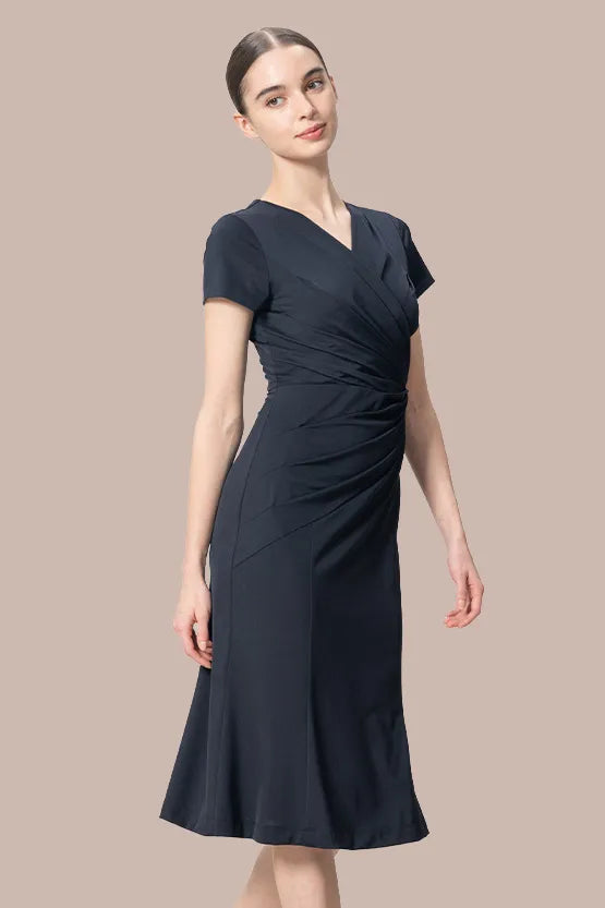 Ice Jersey Gathered Dress