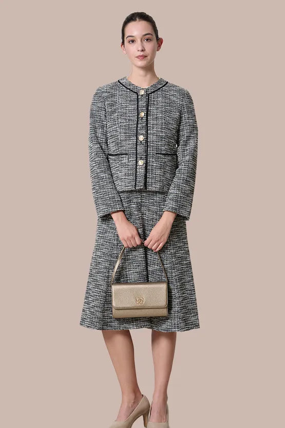 【ラメツイード】ジップアップセミマーメドワンピース