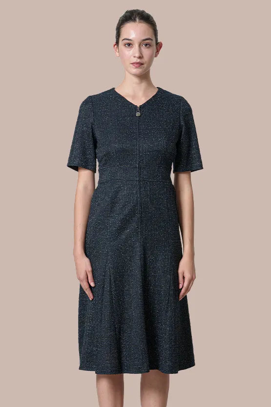 【ラメツイード】ジップアップセミマーメドワンピース