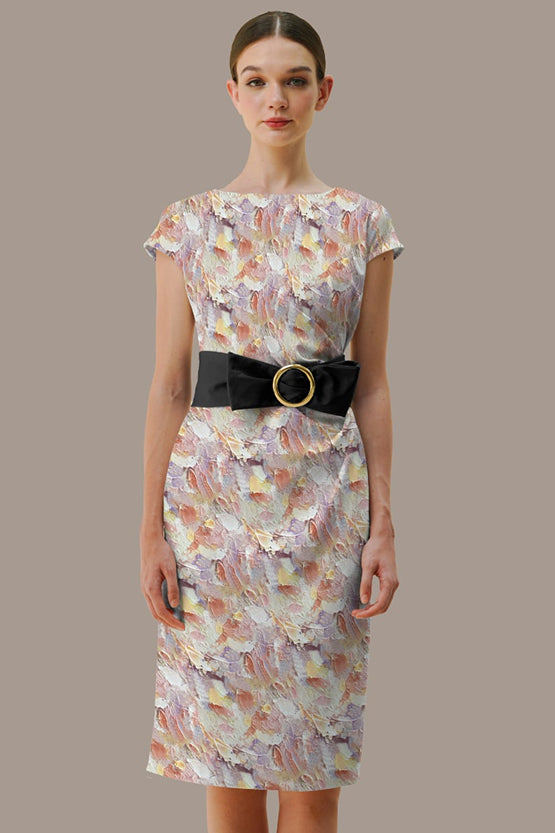 【ストレッチポンチ】Womanhood(包容) サッシュ付きTドレス