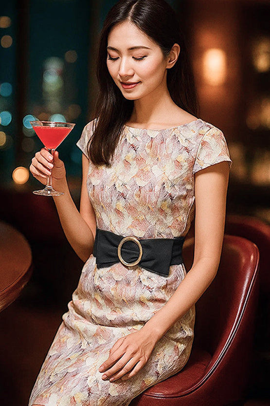 【ストレッチポンチ】Womanhood(包容) サッシュ付きTドレス