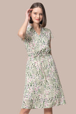 Stretch Chiffon: Collared Cache-Coeur Dress