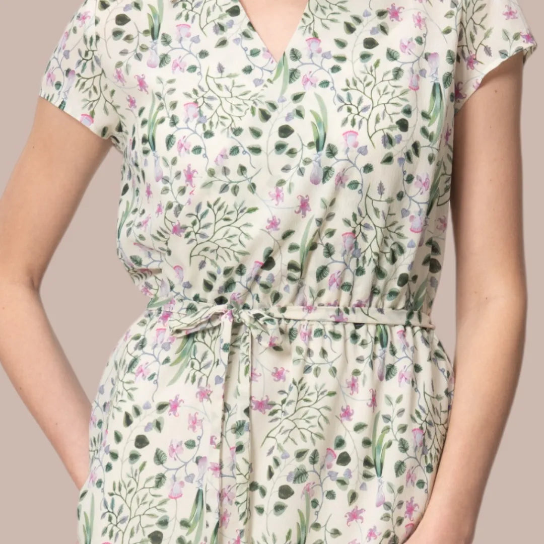 A comfortable, elastic-waisted wrap dress