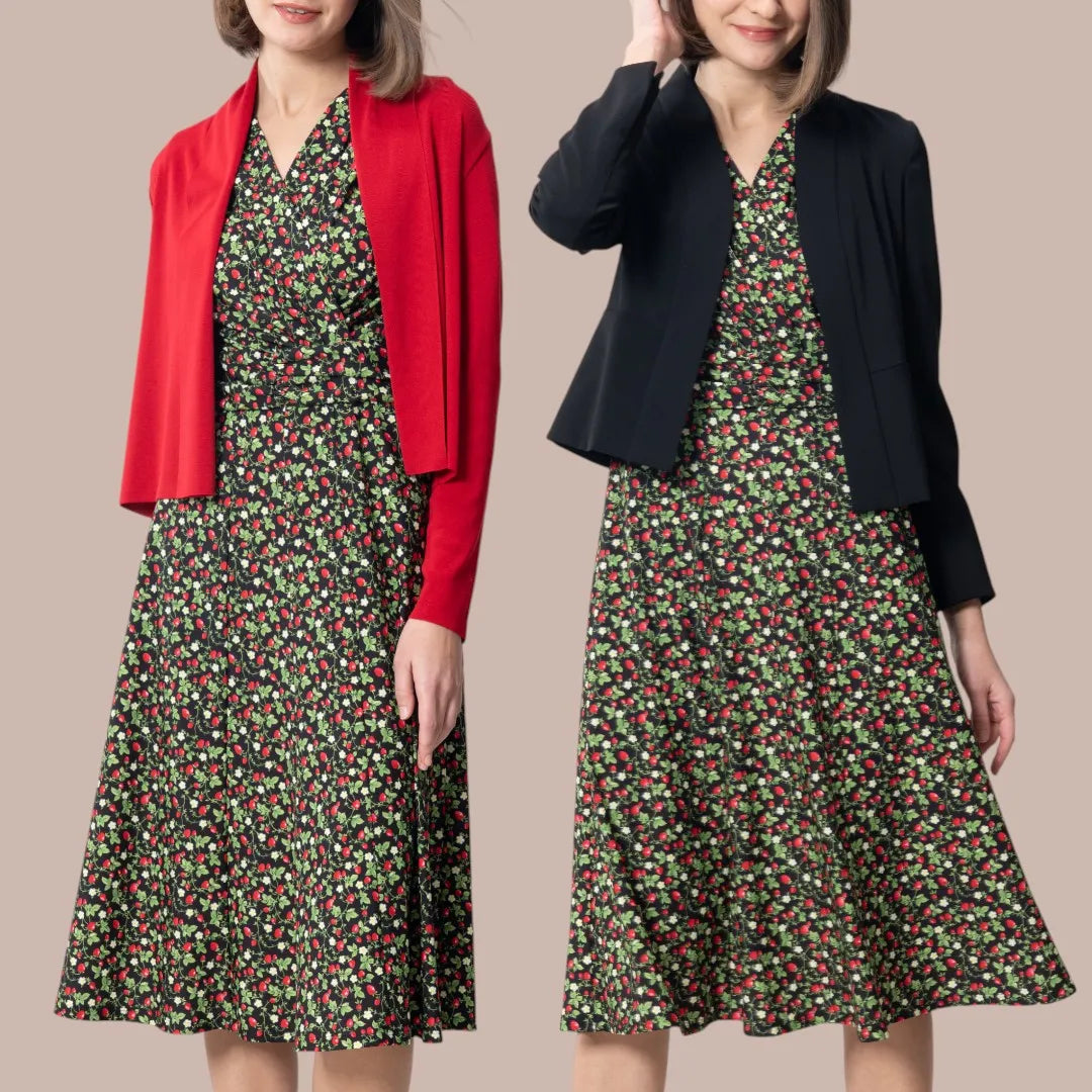 遊び心と上品さを黒×赤で纏う