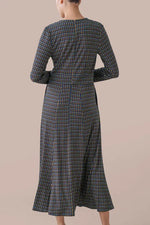 【ストレッチジャージー】モノグラム ネイビー ロングマリリンワンピース