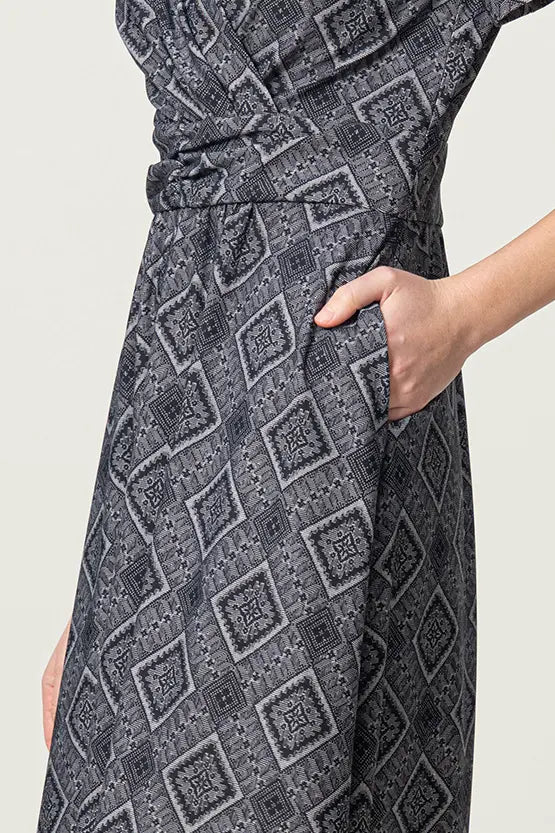 Oshima Tsumugi Design Stretch Jersey: Marilyn Dress