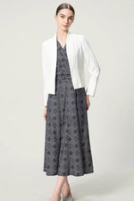 Oshima Tsumugi Design Stretch Jersey: Long Marilyn Dress