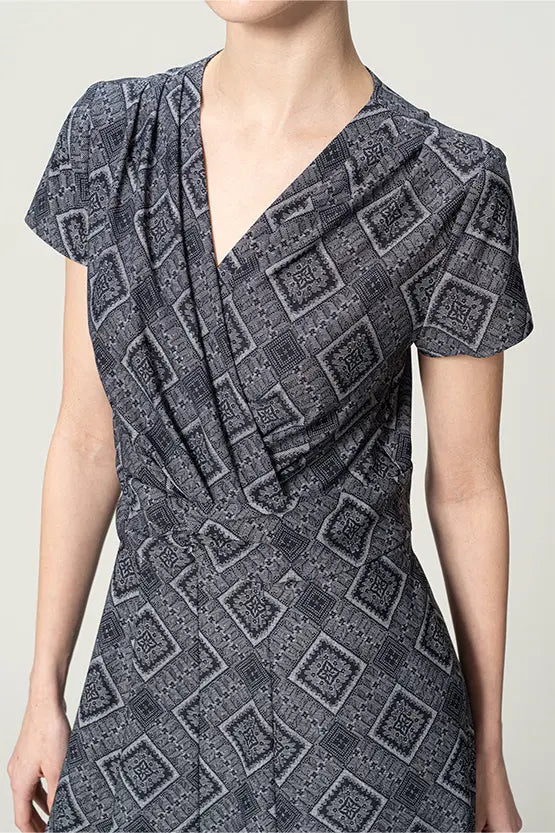 Oshima Tsumugi Design Stretch Jersey: Long Marilyn Dress