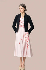 Stretch Georgette SAKURA Flare Dress with Bell Sleeves