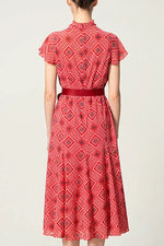 Oshima Tsumugi Design Stretch Chiffon: Mid-Length Semi-Mermaid Dress