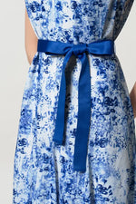 【ストレッチシフォン】ツイストネックミドル丈マーメイドワンピース