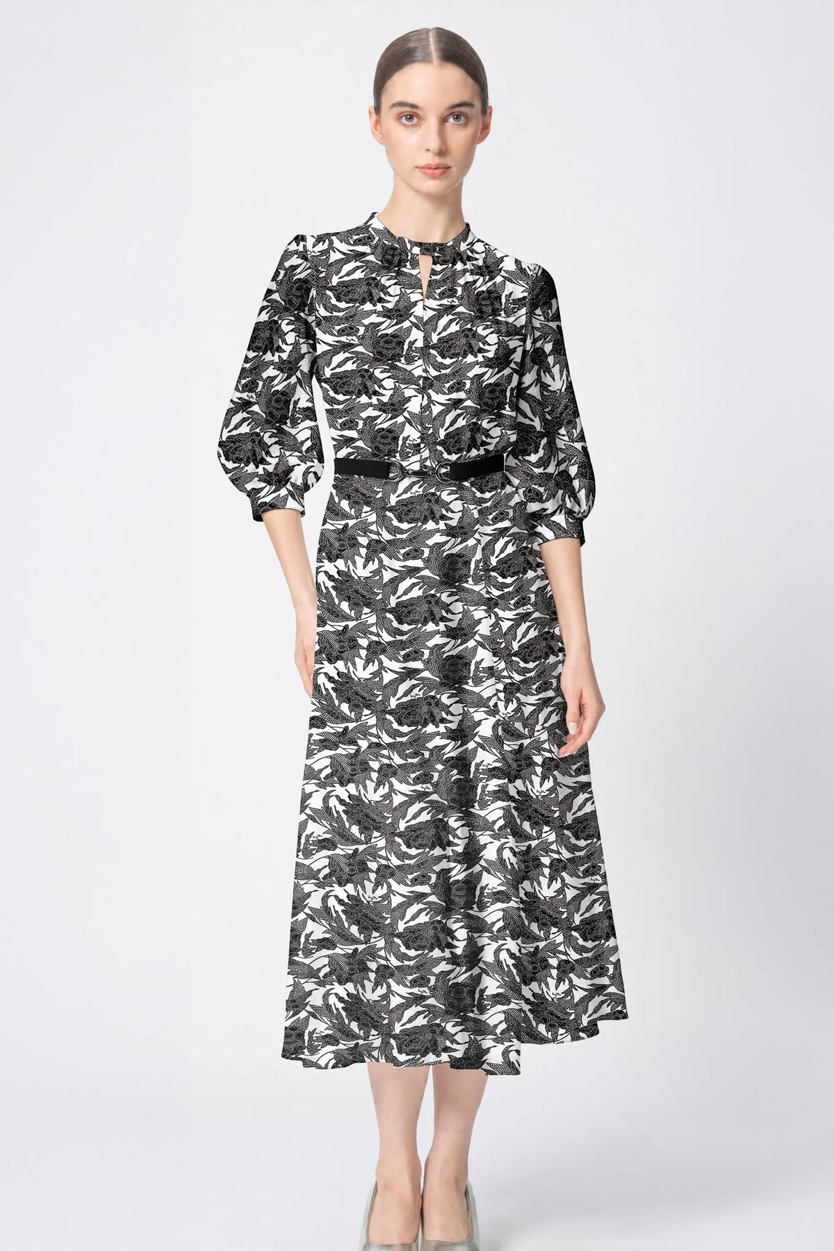 【ストレッチシフォン】ロングマーメイドワンピース