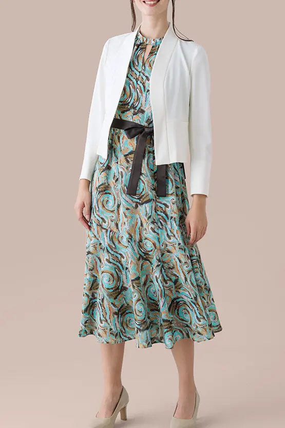 【ストレッチシフォン】Inner Calm (凪) ロングマーメイドワンピース