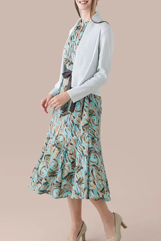 【ストレッチシフォン】Inner Calm (凪) ロングマーメイドワンピース