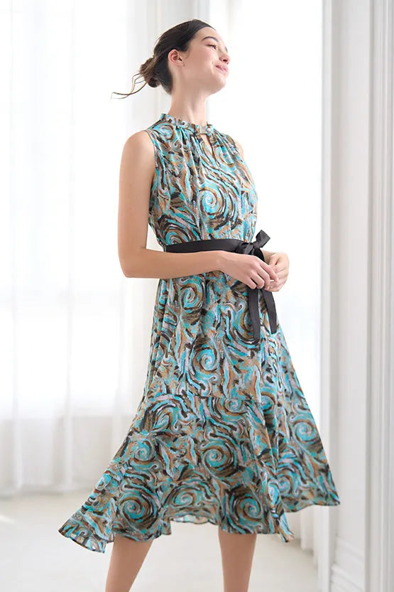 【ストレッチシフォン】Inner Calm (凪) ロングマーメイドワンピース