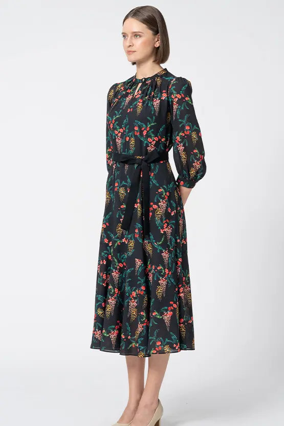 【ストレッチシフォン】ロングマーメイドワンピース